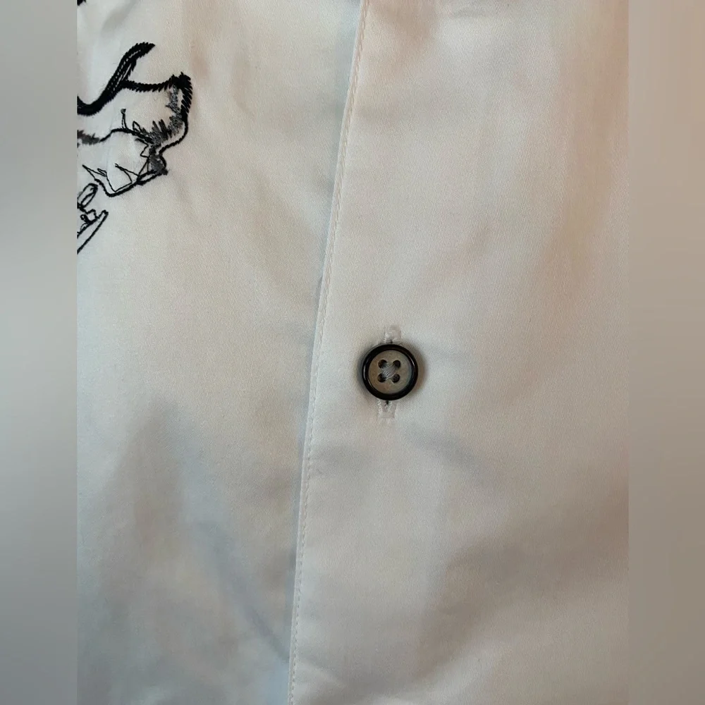 Robert Graham Classic Fit White Floral Button Down Shirt XL - Picture 7 of 10